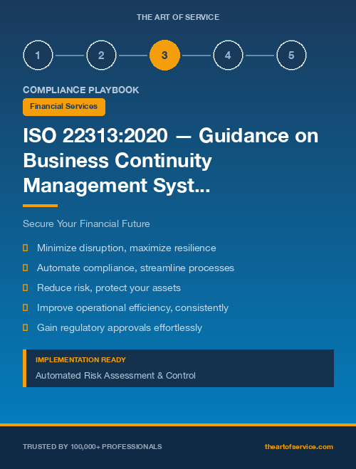 ISO 22313:2020 — Guidance on Business Continuity Management Systems Compliance Playbook for Financial Services